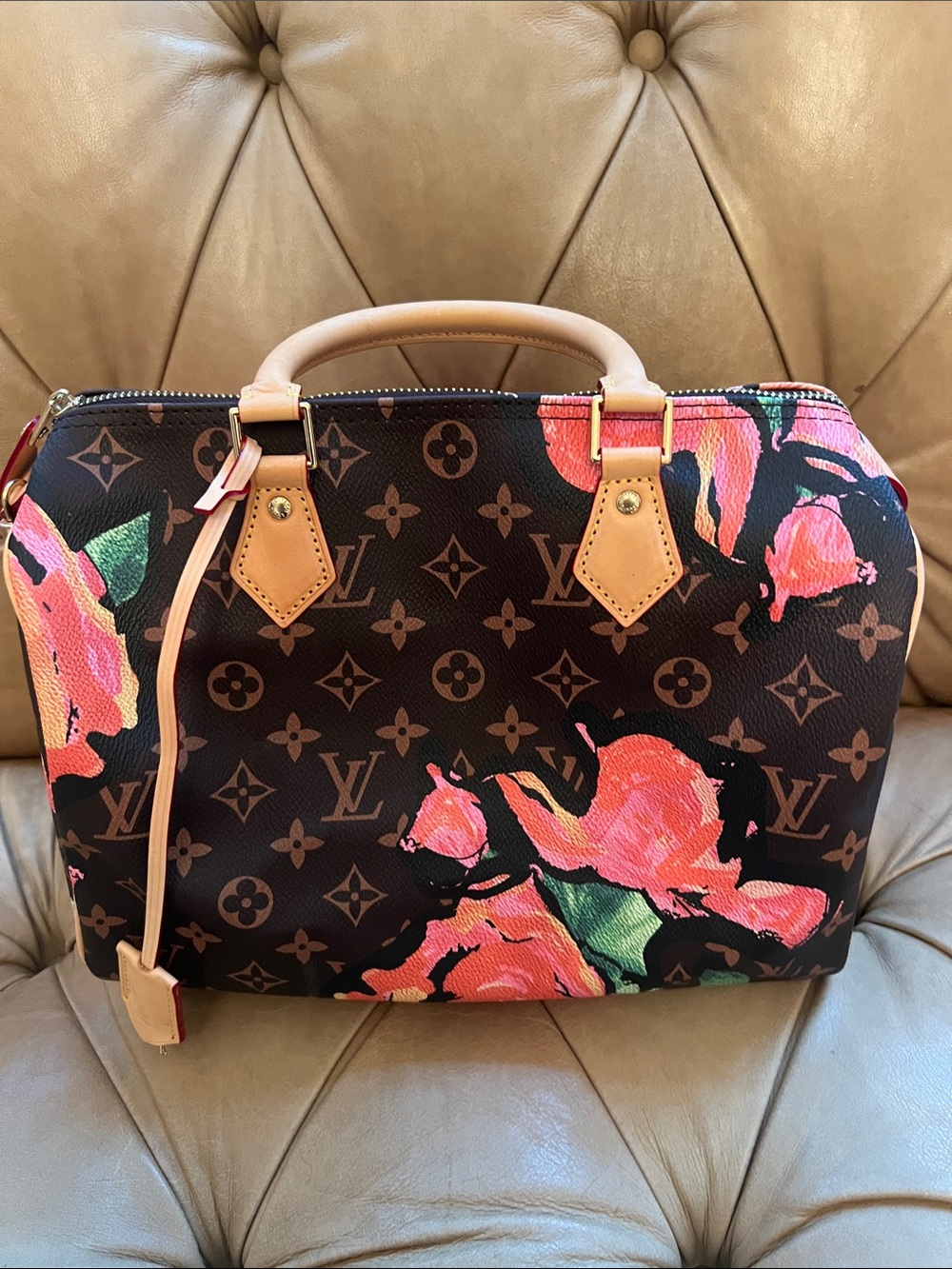 Classic Brown Monogram Canvas Roses Print Bag size 30, NEW, perfect condition.